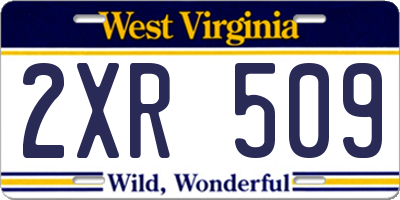 WV license plate 2XR509
