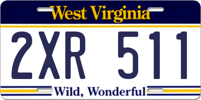 WV license plate 2XR511