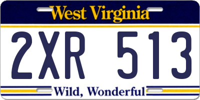 WV license plate 2XR513