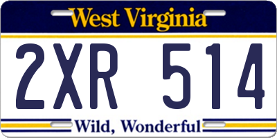 WV license plate 2XR514