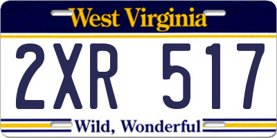WV license plate 2XR517