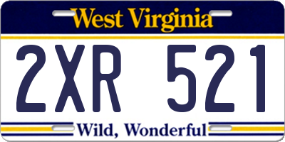 WV license plate 2XR521