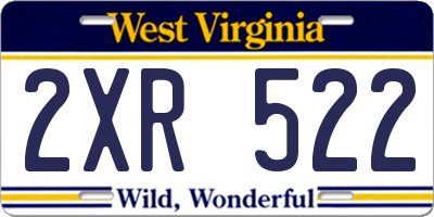 WV license plate 2XR522