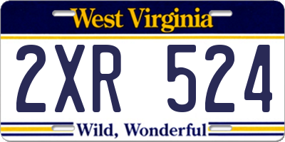 WV license plate 2XR524