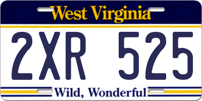 WV license plate 2XR525
