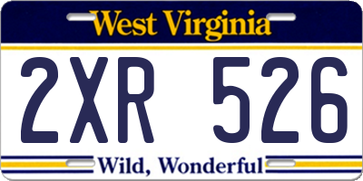 WV license plate 2XR526