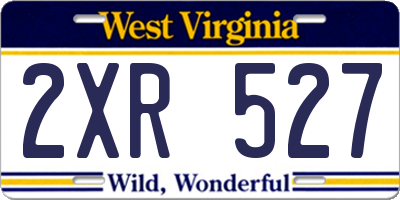 WV license plate 2XR527