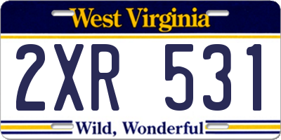 WV license plate 2XR531
