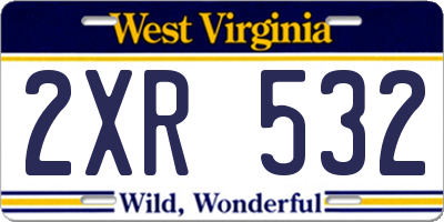 WV license plate 2XR532
