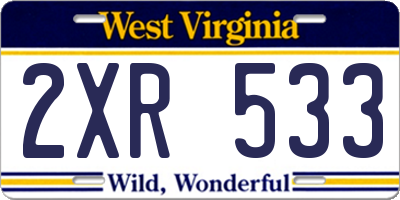 WV license plate 2XR533