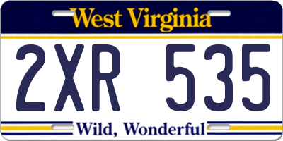 WV license plate 2XR535