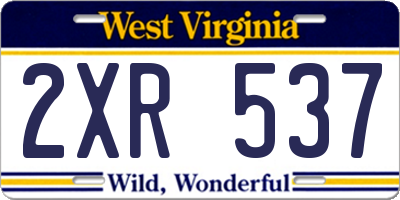 WV license plate 2XR537