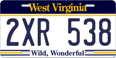 WV license plate 2XR538