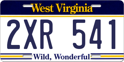WV license plate 2XR541
