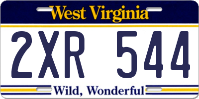 WV license plate 2XR544