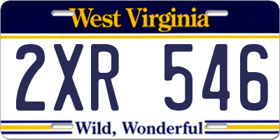 WV license plate 2XR546
