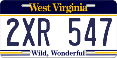 WV license plate 2XR547