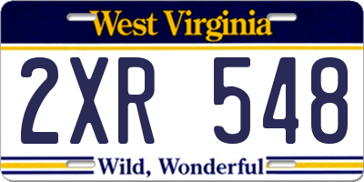 WV license plate 2XR548
