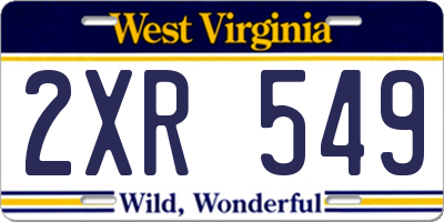 WV license plate 2XR549