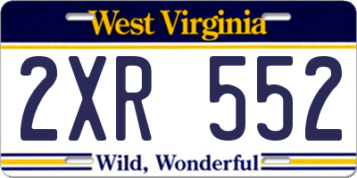 WV license plate 2XR552