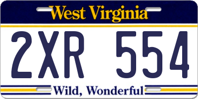 WV license plate 2XR554