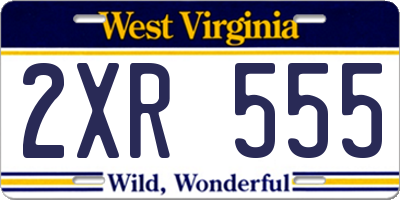 WV license plate 2XR555