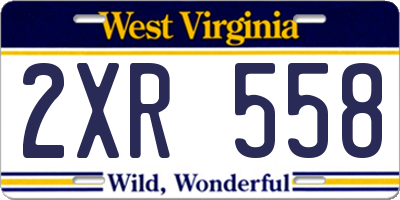 WV license plate 2XR558