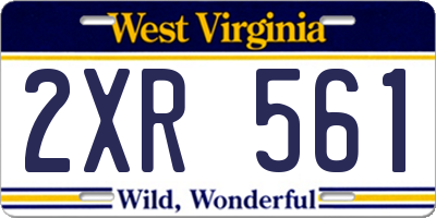 WV license plate 2XR561