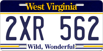 WV license plate 2XR562