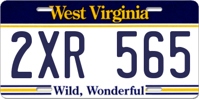 WV license plate 2XR565