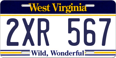 WV license plate 2XR567