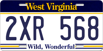 WV license plate 2XR568