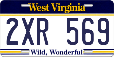WV license plate 2XR569