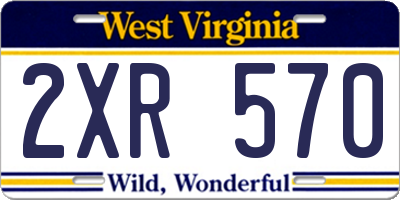 WV license plate 2XR570