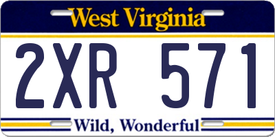 WV license plate 2XR571