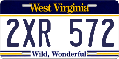 WV license plate 2XR572