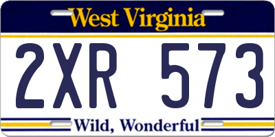 WV license plate 2XR573