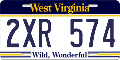 WV license plate 2XR574