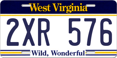 WV license plate 2XR576
