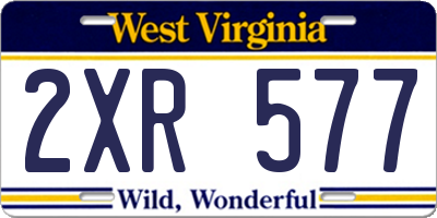 WV license plate 2XR577