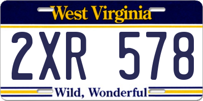 WV license plate 2XR578