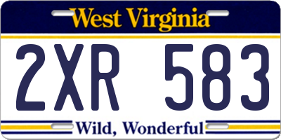 WV license plate 2XR583