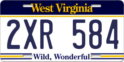 WV license plate 2XR584
