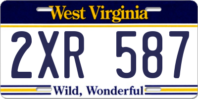 WV license plate 2XR587