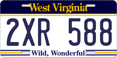 WV license plate 2XR588