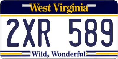 WV license plate 2XR589