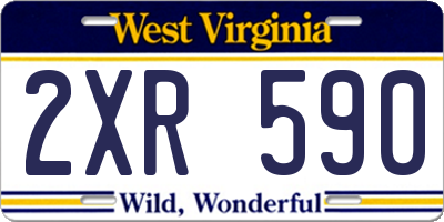 WV license plate 2XR590