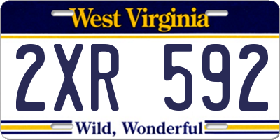 WV license plate 2XR592