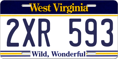 WV license plate 2XR593