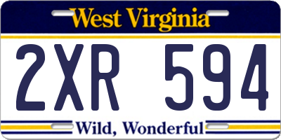 WV license plate 2XR594